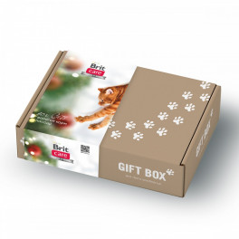 Подарунковий бокс Brit Care Cat Gift box Новорічний для котів з вологим кормом та ласощами 490 г - фото №1
