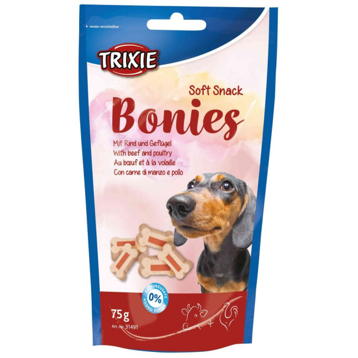 Ласощі Trixie Soft Snack Bonies з яловичиною та птицею для собак, 75 г