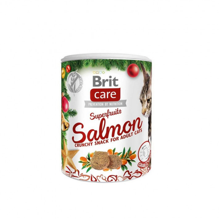 Ласощі Brit Care Superfruits Snack Christmas для котів (лосось та обліпиха), 100 г