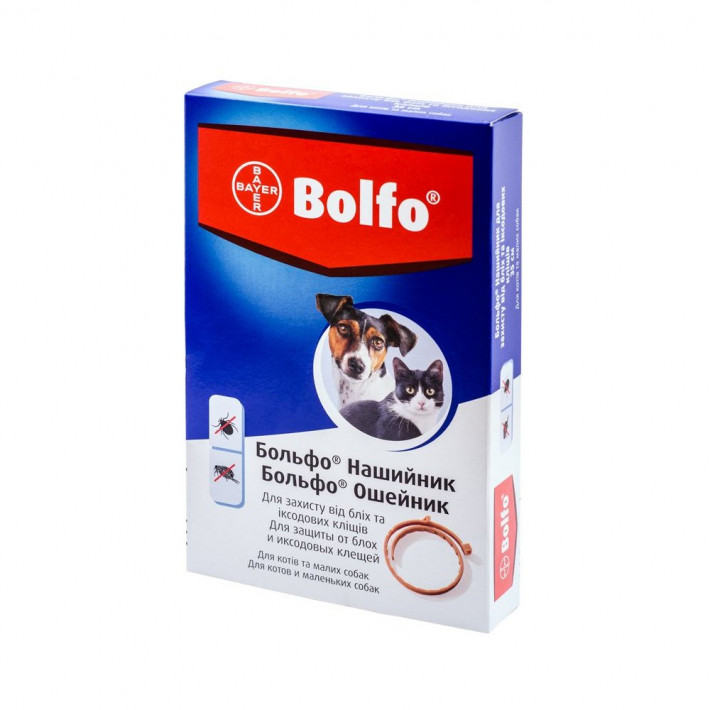 Ошейник антипаразитарный Bayer BOLFO для кошек и собак мелких пород, 35 см