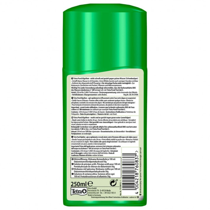 Засіб Tetra AlgoRem проти водоростей у ставку 250 мл + пробник PondSticks - фото №2
