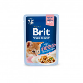 Корм вологий Brit Premium Delicate Fillets in Gravy Chicken for Kitten д/кошенят філе в соусі курка 85 г - фото №1