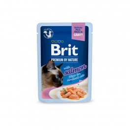 Корм вологий Brit Premium Delicate Fillets in Gravy Salmon For Sterilised д/стерилізованих котів філе в соусі лосось... - фото №1