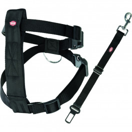 Пояс-шлея безпеки Trixie для собак в автомобіль розмір S 30–60 см на 20 мм чорний