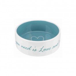 Миска Trixie для собак керамічна з принтом 1,4 л 20 см кремово-блакитна