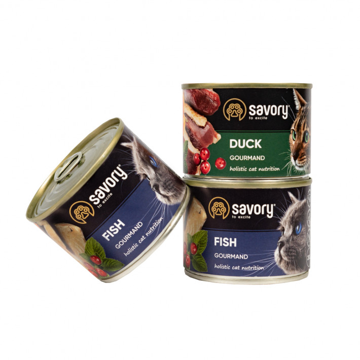 Набір Savory: сухий корм для котів з чутливим травленням 2кг + консерви - фото №5