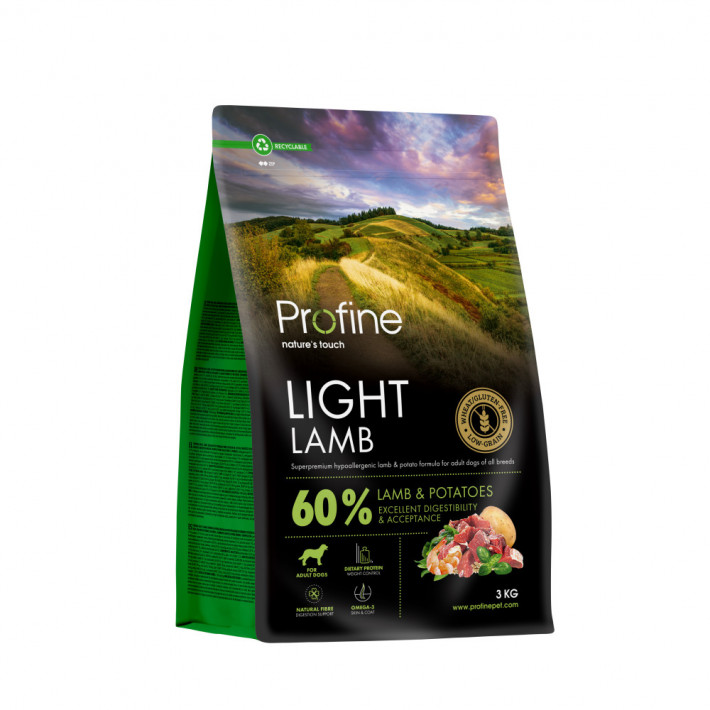 Корм сухой Profine Light Lamb and Potatoes для собак с избыточным весом, ягненок и картофель, 3 кг