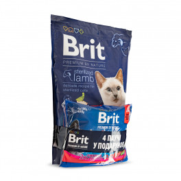 НАБІР Корм сухий Brit Premium Sterilized Lamb д/стерилізованих котів ягня 1,5 кг + 4 паучі М ясна тарілка - фото №2