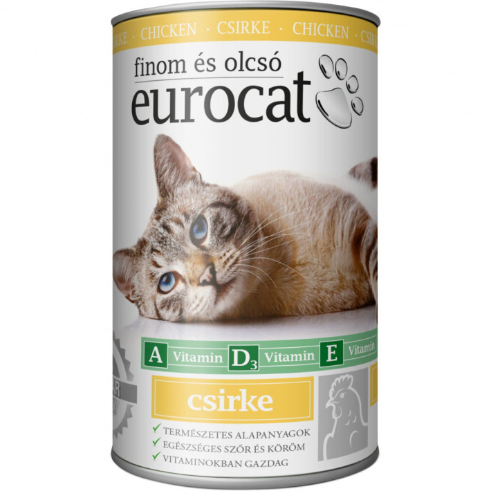 Вологий корм EuroCat Poultry для котів, шматочки в желе, 415 г
