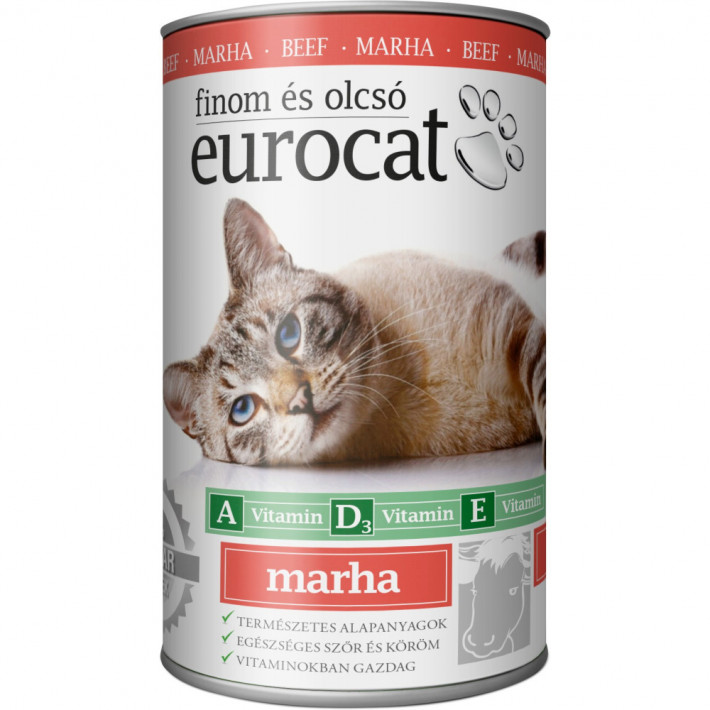 Вологий корм для котів EuroCat Beef з яловичиною, 415 г