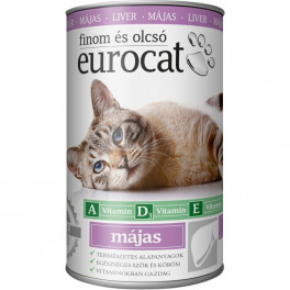Корм вологий EuroCat Liver для котів шматочки в желе з печінкою 415 г