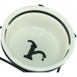 Миска Trixie Water керамічна для собак 1,6 л діаметр 20 см біло-чорна - фото №1