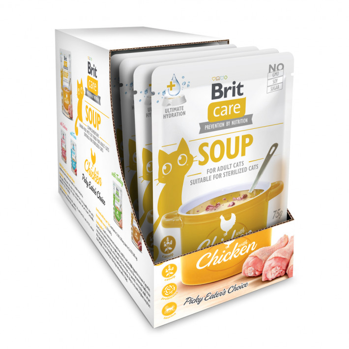 Набір вологого корму Brit Care Soup Chicken для котів, 15 шт