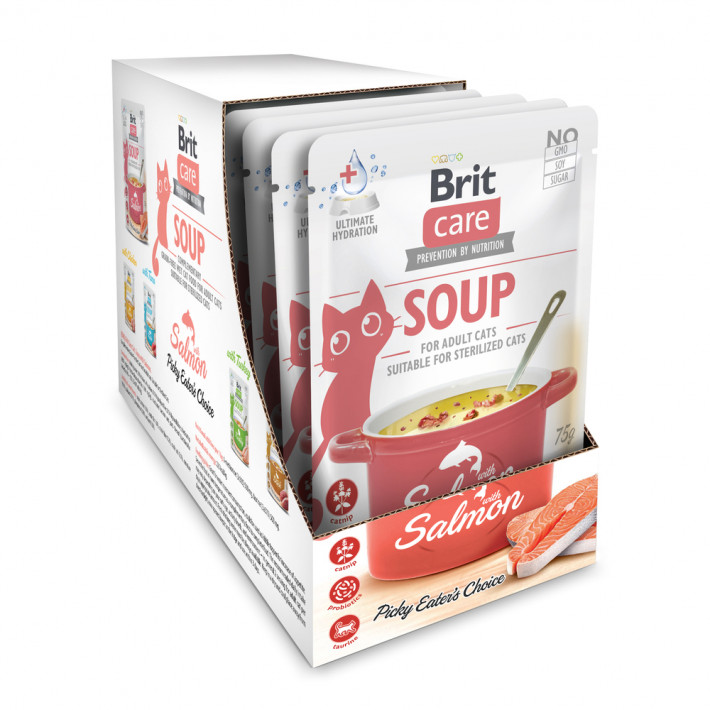 Набір вологого корму Brit Care Soup Salmon для котів, 15 шт