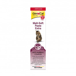 Паста GimCat Every Day Malt-Soft Paste Extra для котів для виведення шерсті зі шлунку 200г та вітамін. таблетки Gim Cat Gras - фото №1