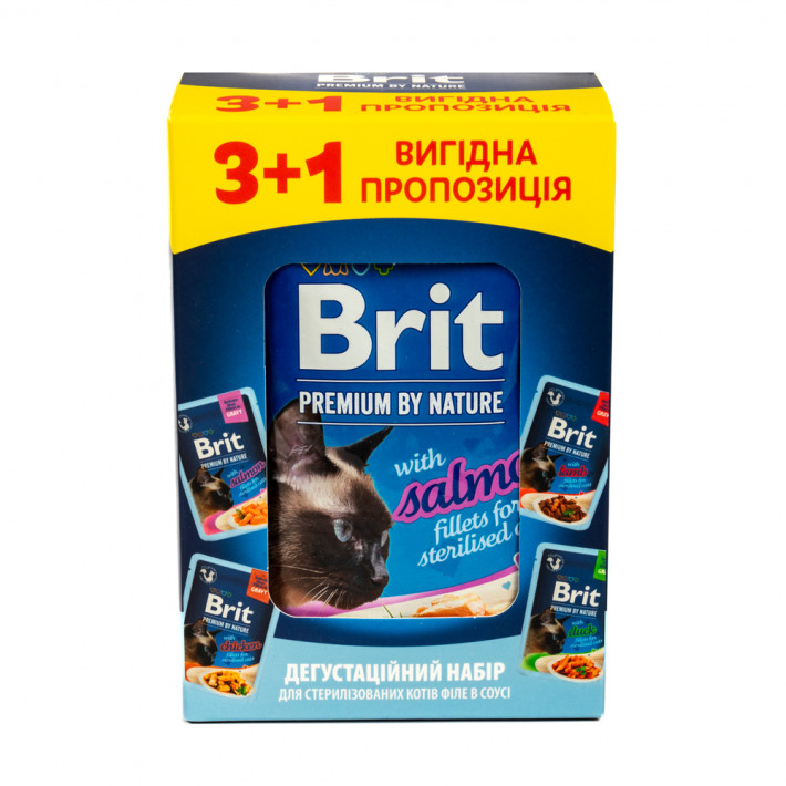 Набор влажного корма Brit Premium Delicate Fillets in Gravy для котов - фото №3