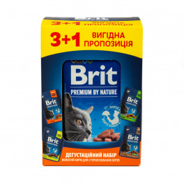 НАБІР Корм вологий Brit Premium для стерилізованих котів 3+1 - фото №1