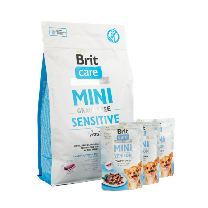 Набір Brit Care Mini GF Sensitive з олениною для собак малих порід - фото №2