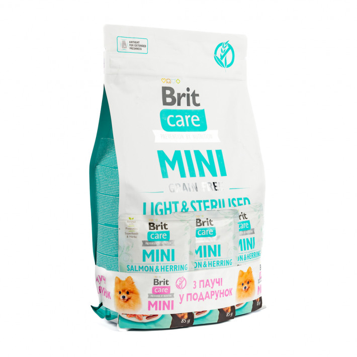 Сухий корм Brit Care Mini GF Light and Sterilised для собак малих порід