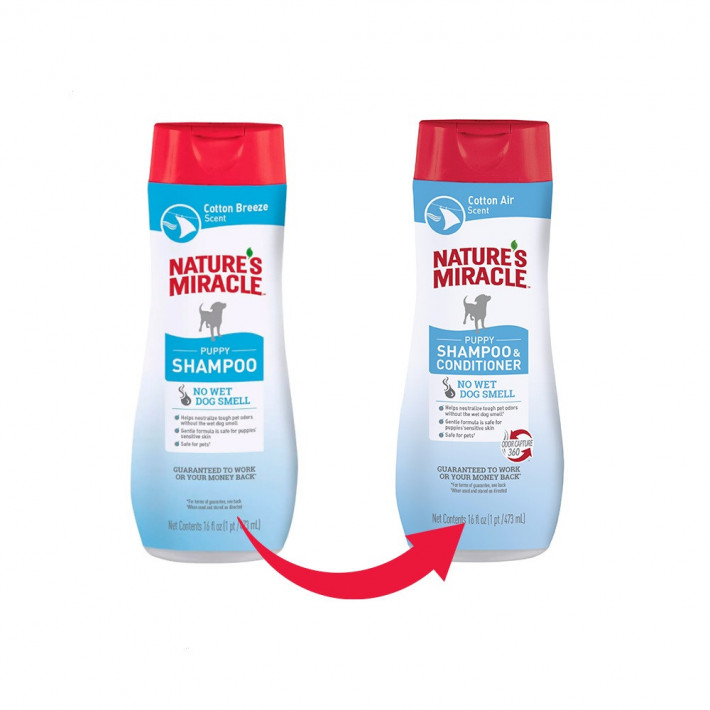 Шампунь-кондиціонер 8in1 Nature's Miracle для цуценят з ароматом бавовни - фото №3