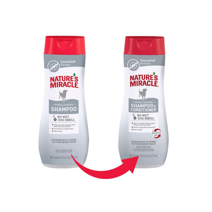 Шампунь-кондиціонер 8in1 Nature's Miracle гіпоалергенний для собак, 473 мл - фото №3