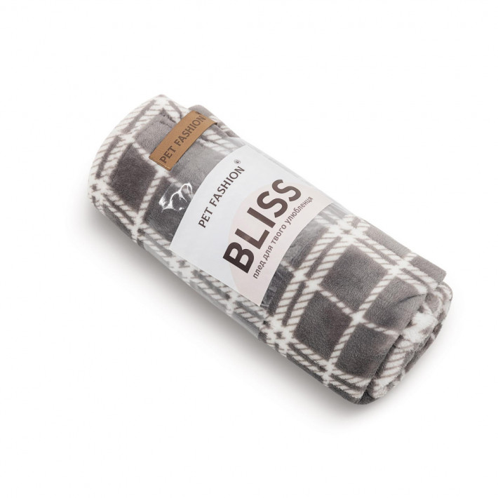 Плед Pet Fashion Bliss 1 для собак і котів сірий картатий - фото №2