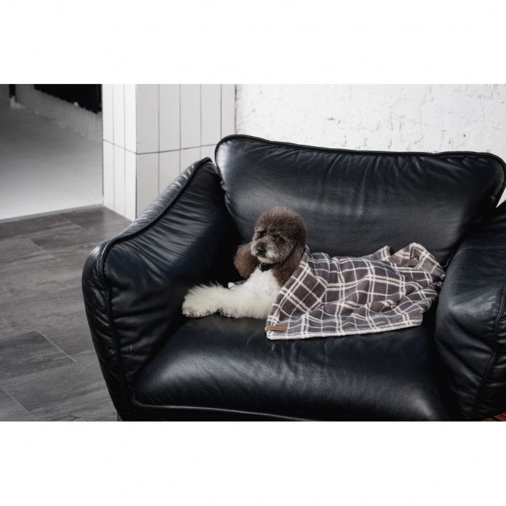 Плед Pet Fashion Bliss 1 для собак і котів сірий картатий - фото №7