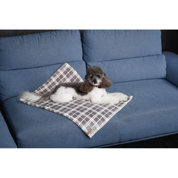 Плед Pet Fashion Bliss 1 для собак і котів сірий картатий - фото №8