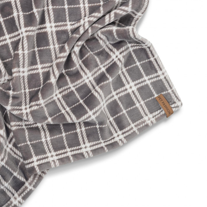 Плед Pet Fashion Bliss 2 для собак і котів сірий картатий - фото №4