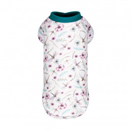 Футболка Pet Fashion Flora для собак бавовна трикотаж біла з квітковим принтом XХS