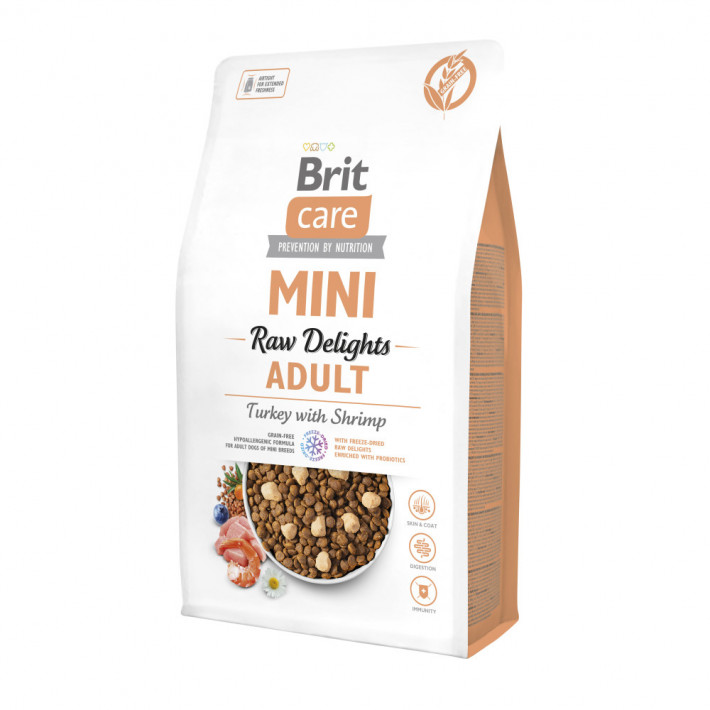 Сухий корм Brit Care Mini Raw Delights Turkey with Shrimp для собак малих порід