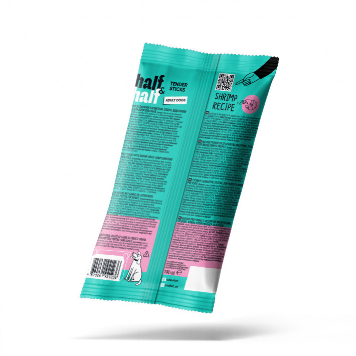 Лакомство Half&Half мясные палочки для собак с креветкой, 100 г - фото №2