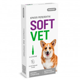 Краплі Provet SOFTVET для собак середніх порід репелентні 4 піпетки по 1 мл - фото №1