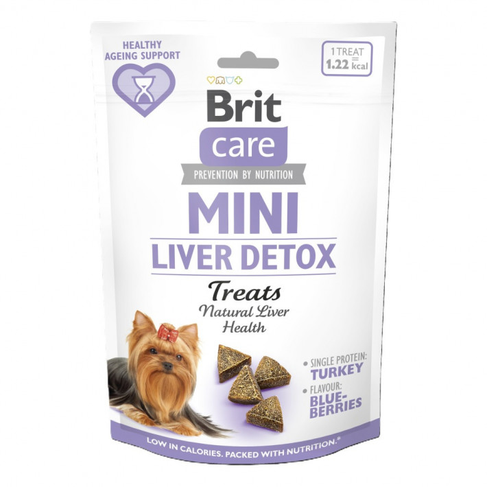 Ласощі Brit Care Mini Treats Liver Detox для собак малих порід, індичка та чорниця, 50 г