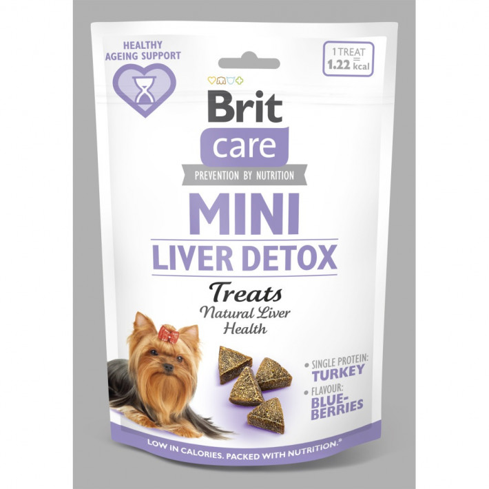 Ласощі Brit Care Mini Treats Liver Detox для собак малих порід, індичка та чорниця, 50 г - фото №3