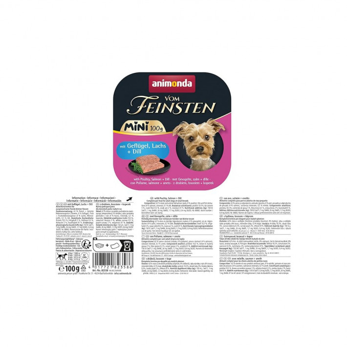 Вологий корм Animonda Vom Feinsten Adult Mini з птицею та лососем - фото №3