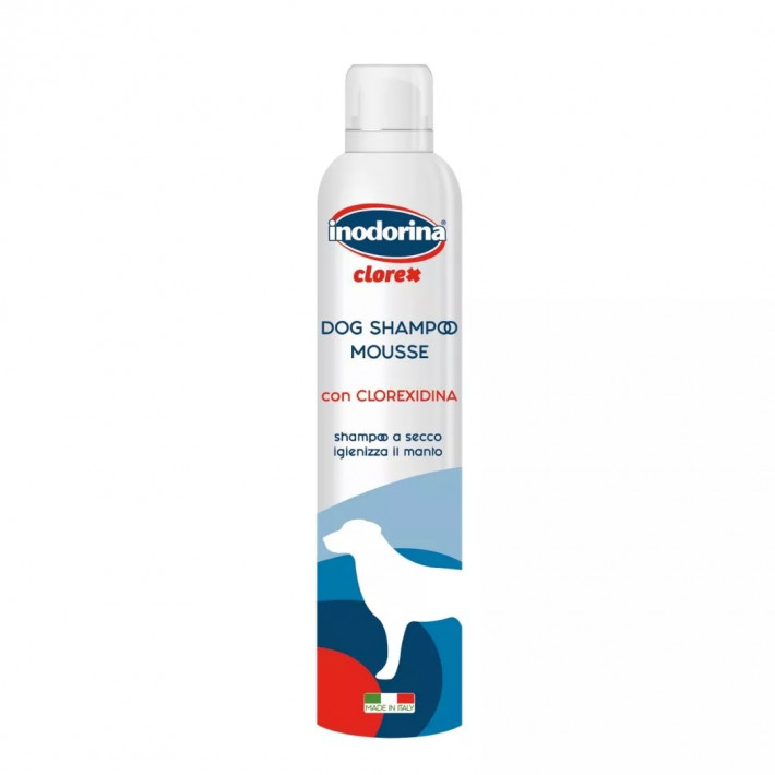 Шампунь-мусс с хлоргексидином для собак и щенков Inodorina Clorex Shampoo Mousse, 300 мл