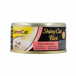 Вологий корм GimCat Shiny Cat Filet куркою та креветкою 70 г
