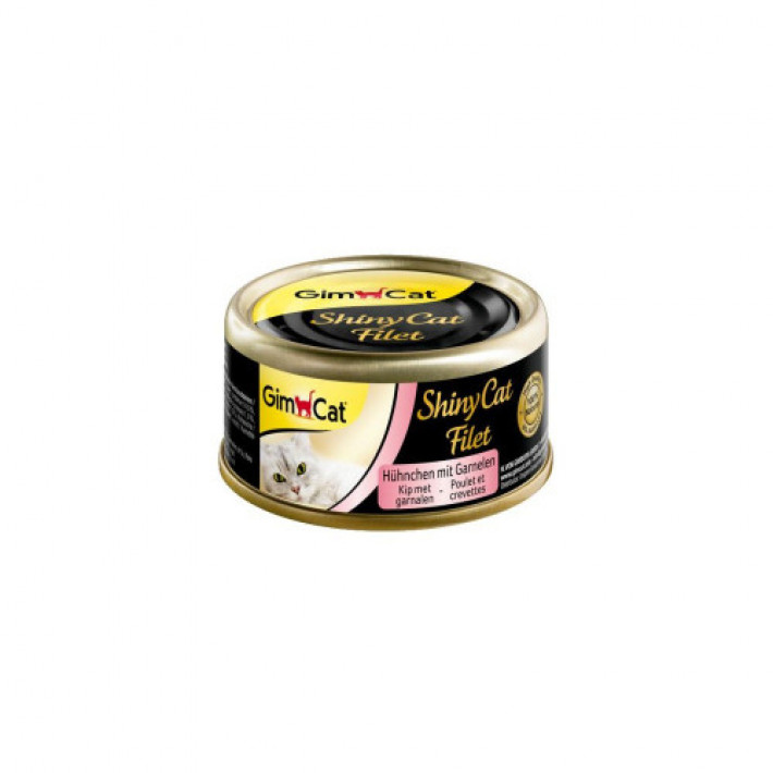 Вологий корм для котів GimCat Shiny Cat Filet з куркою та креветкою, 70 г - фото №3