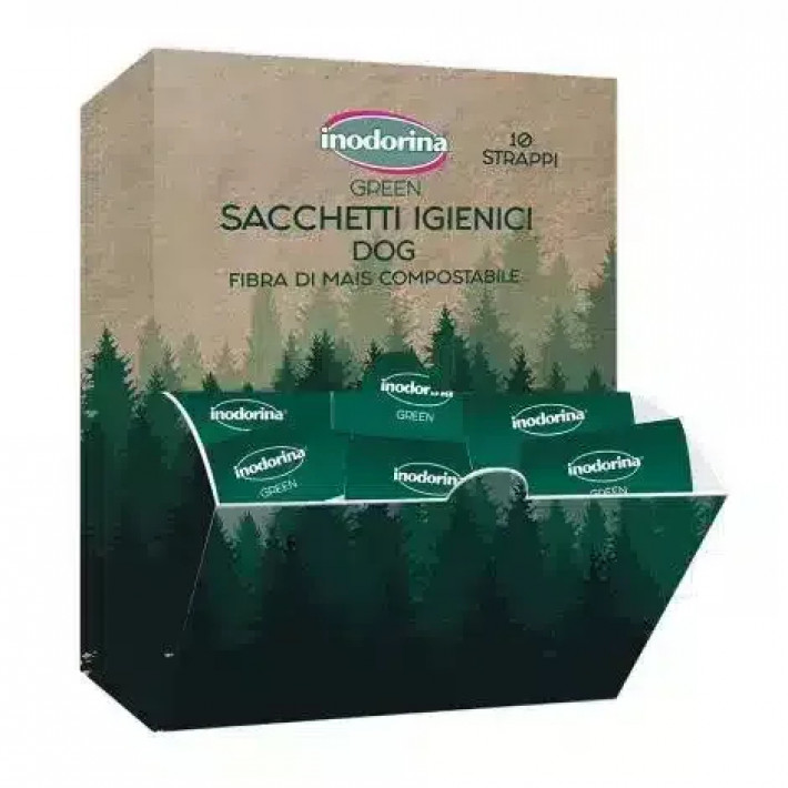 Биоразлагаемые пакетики для уборки Inodorina Green Bags Box, 30 шт