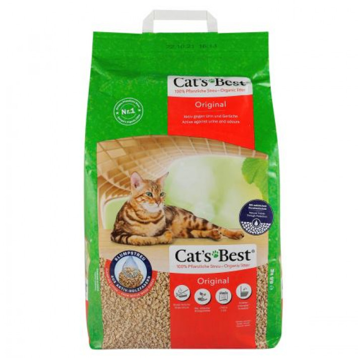 Наповнювач Cat’s Best Original для котячого туалету, деревний, 20 л/8,6 кг