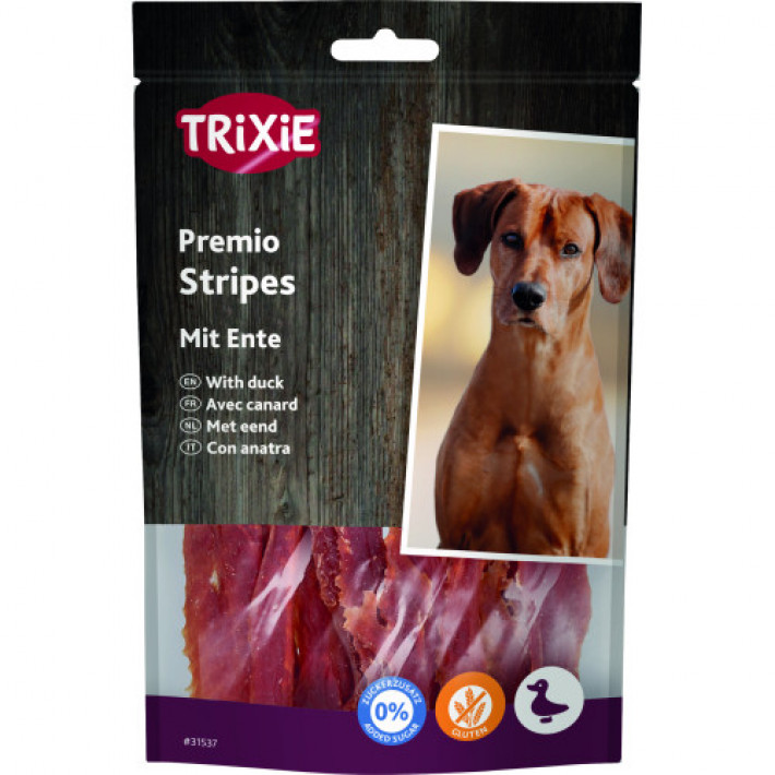 Ласощі Trixie Premio Ducky Stripes для собак шматочки з качки 100 г