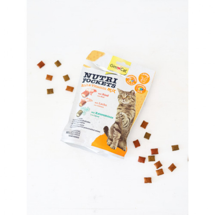 Вітамінні ласощі GimCat Nutri Pockets для котів, мультивітамін мікс, 150 г