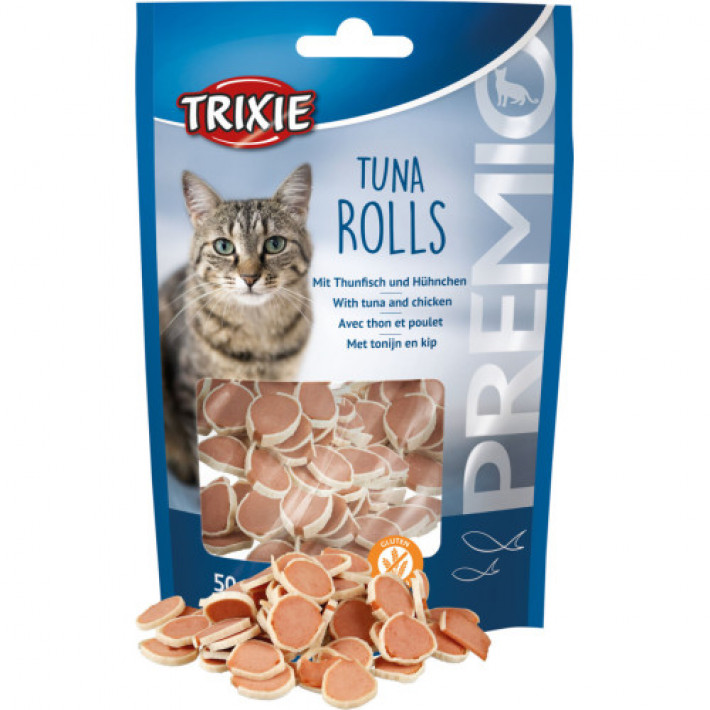 Ласощі Trixie Premio Tuna Rolls для котів шматочки з тунцем та куркою 50 г