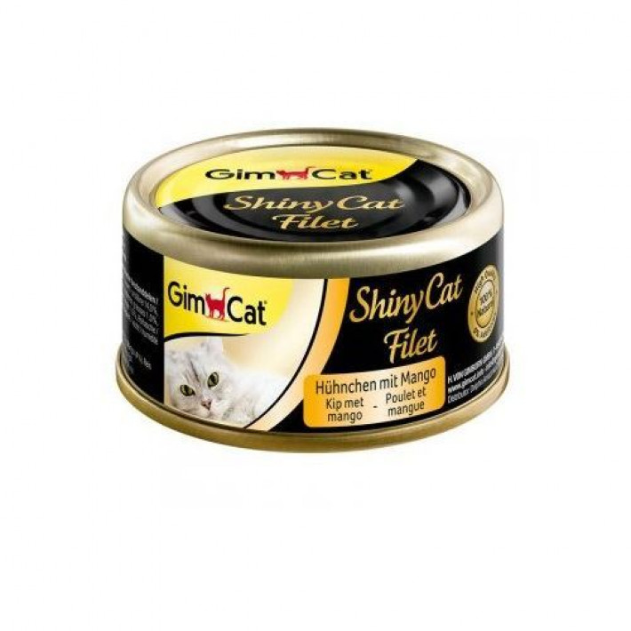 Вологий корм GimCat Shiny Cat Filet для котів, курка та манго, 70 г