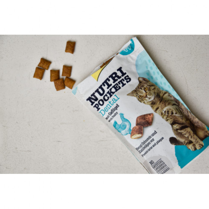 Вітамінні ласощі GimCat Nutri Pockets Dental для котів, для зубів, 60 г