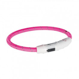 Нашийник Trixie Flash для собак, з підсвічуванням та USB, M-L: 45 cм/7 мм, рожевий