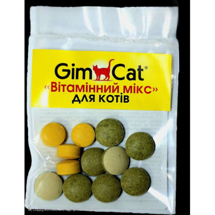 Вітаміни GimCat «Вітамінний мікс» для котів, 12 шт