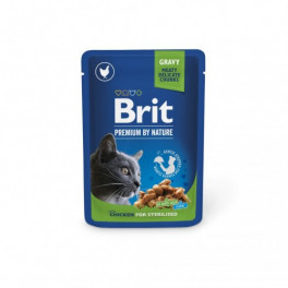 Вологий корм Brit Premium Cat Pouch для стерилізованих котів, з куркою, 100 г