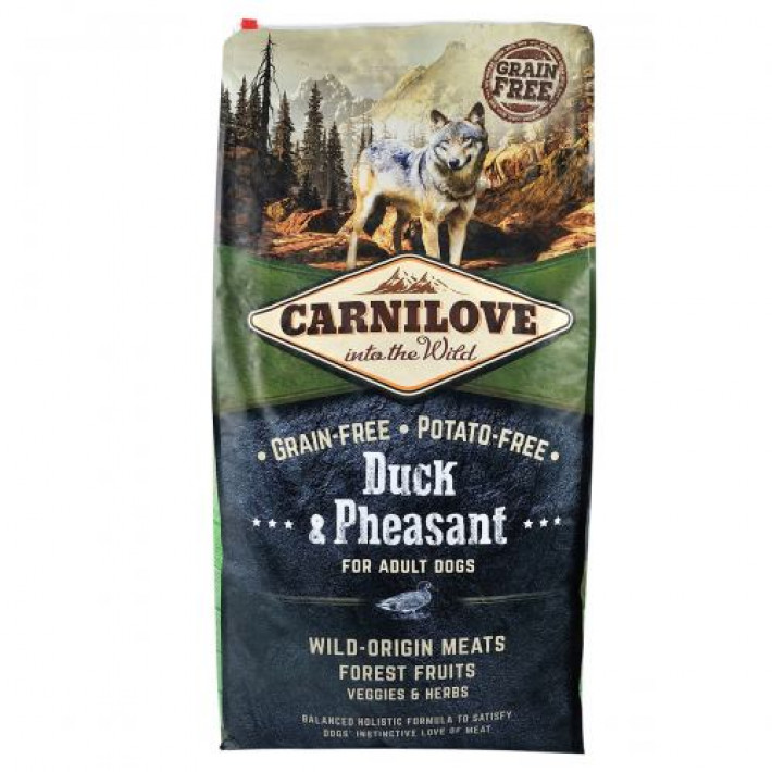 Сухий корм Carnilove Duck & Pheasant для дорослих собак всіх порід, качка та фазан, 12 кг